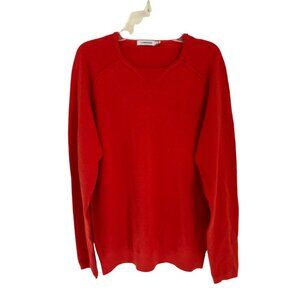 Men's Med J. Lindeberg Crewneck Sweater Wool Orange Knitted